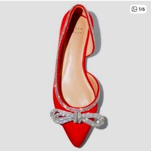 Red Juliette Point Bow Flats